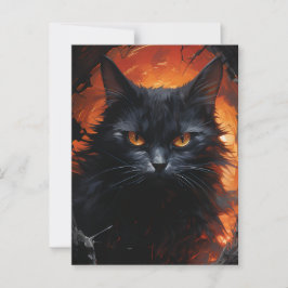 Halloween Black Cat Briefkaart