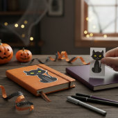 Halloween Black Cat Cartoon Craft Sticker