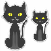 Halloween Black Cat Cartoon Craft Sticker (Voorkant)