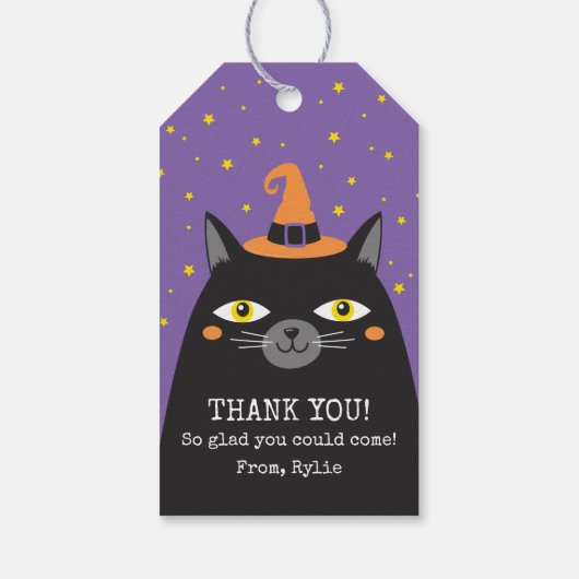 Halloween Black Cat Dank je cadeautjes Labels Cadeaulabel (Achterkant)