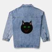 Halloween Black Cat Denim Jacket (Achterkant)