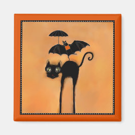 Halloween Black Cat en Acrobat Magneet