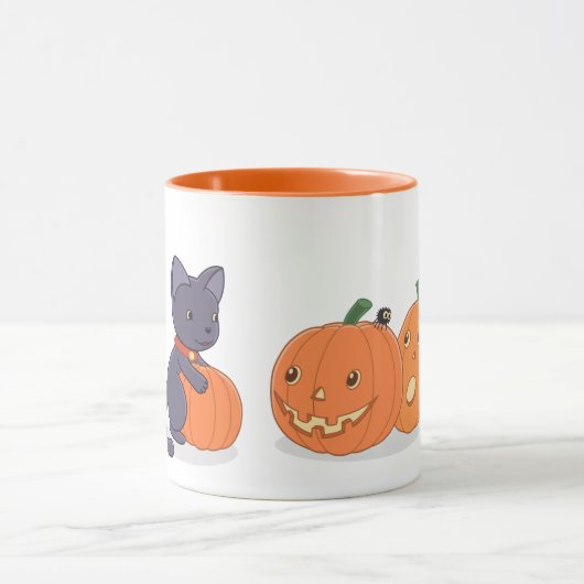 Halloween Black Cat en Pomkins Mok (Midden)