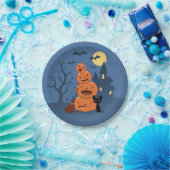 Halloween Black Cat en Pomkins Papieren Bordje (Feest)