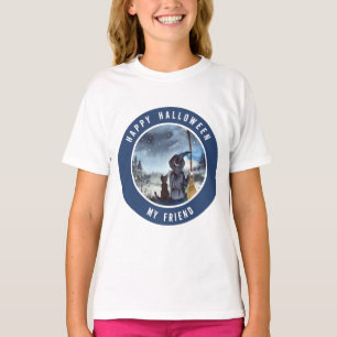 Halloween Black Cat en The Witch Sterrennacht T-shirt