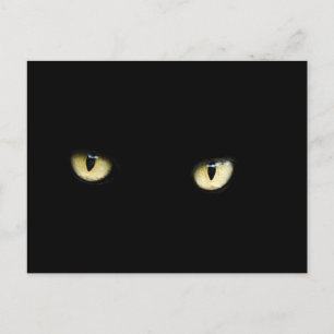 Halloween Black Cat Eyes Briefkaart