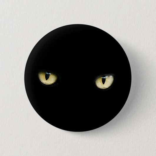 Halloween Black Cat Eyes Button (Voorkant)