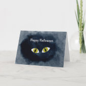 Halloween Black Cat Eyes Waterverf Kaart (Voorkant)