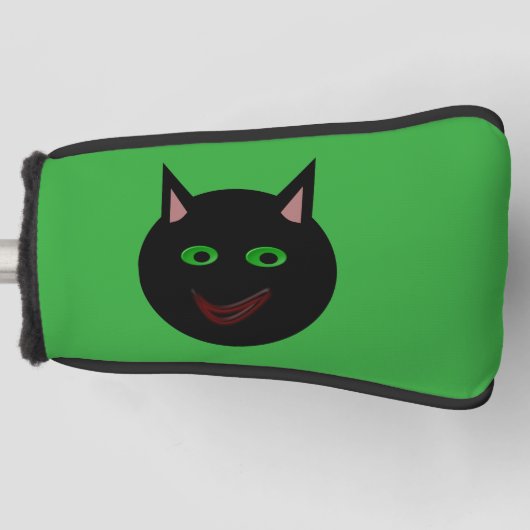 Halloween Black Cat Golf Putter Hoesje Golfheadcover (Voorkant)