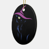 Halloween Black Cat Keramisch Ornament (Links)