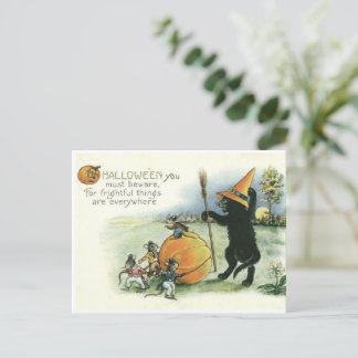 Halloween Black Cat Kitten Mice Mouse Postcard Briefkaart
