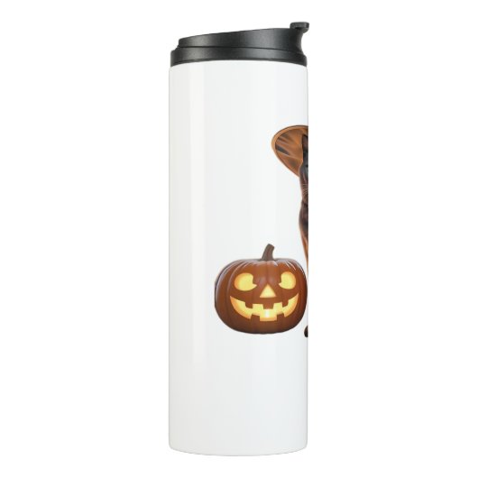 Halloween Black Cat Magic Classic T-shirt Thermosbeker (Gedraaid links)