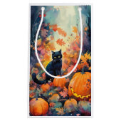 Halloween Black Cat met pompoenen eng Klein Cadeauzakje (Voorkant)
