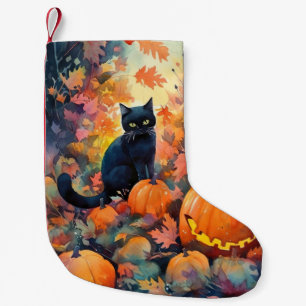 Halloween Black Cat met pompoenen eng Kleine Kerstsok