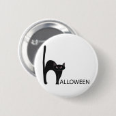 Halloween Black Cat Name Ronde Button 5,7 Cm (Voorkant /achterkant)
