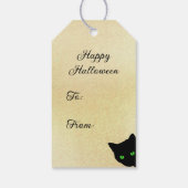 Halloween Black Cat op een Pumpkin Custom Gift-Lab Cadeaulabel (Achterkant)