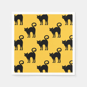 Halloween Black Cat Pattern Paper Napkins Servetten