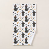 Halloween Black Cat Pattern - Witchy Cat Bad Handdoek (Handdoek)
