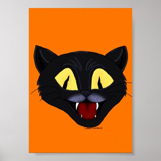 Halloween Black Cat Poster (Voorkant)