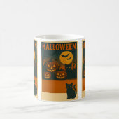 Halloween Black Cat & Pumpkin Mok – Spooky  (Center)
