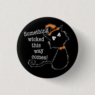 Halloween Black Cat - Shakespeare Quote Ronde Button 3,2 Cm