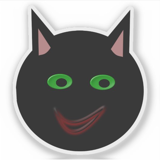 Halloween Black Cat Shaped Sticker (Voorkant)