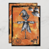 Halloween Black Cat Spooky Ghost Kaart (Voorkant / Achterkant)