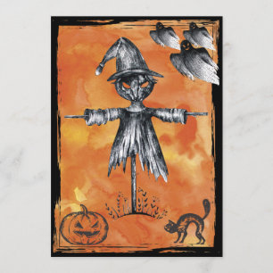 Halloween Black Cat Spooky Ghost Kaart