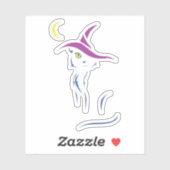 Halloween Black Cat Sticker (Vel)