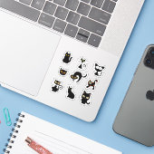 Halloween Black Cat Stickers (Laptop met iPhone)