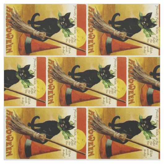 Halloween Black Cat Stof (Swatch)