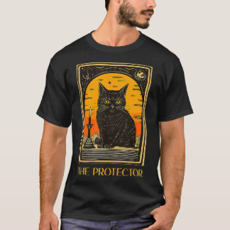 Halloween Black Cat Tarot De beschermer Fortune Te T-shirt