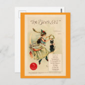 Halloween  Black Cat Victoriaans Magazine Briefkaart (Voorkant / Achterkant)