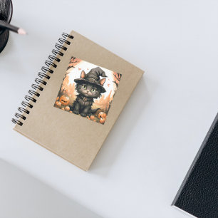 Halloween Black cat Vierkante Sticker