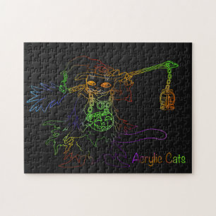 Halloween Black Cat Witch Legpuzzel