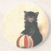 HALLOWEEN Black Cat Zandsteen Onderzetter (Voorkant)