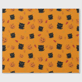 Halloween Black Cats and Pumpkins Pattern Cadeaupapier (Vlak)