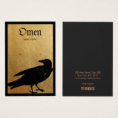 Halloween Black Crow Gold Earring Visitekaartje (Voorkant /achterkant)
