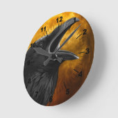 Halloween Black Crow Ronde Klok (Hoek)