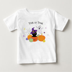 Halloween Black Cute Cat and Pumpkins