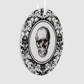 HALLOWEEN Black Damask Pattern Crâne personnalisé (devant)