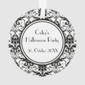 HALLOWEEN Black Damask Pattern Crâne personnalisé (dos)