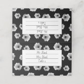 Halloween Black en White Flowers Pattern Place Ca (Buitenkant ongevouwen)