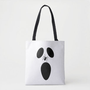Halloween Black en White Scary Ghost Face Draagtas