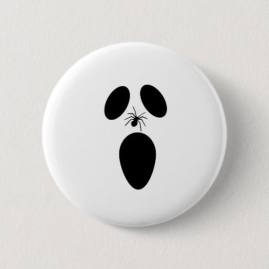 Halloween Black en White Scary Ghost Face Ronde Button 5,7 Cm (Voorkant)