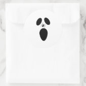Halloween Black en White Scary Ghost Face Ronde Sticker (Tas)