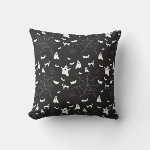 Halloween Black en White Spooky Pattern Kussen