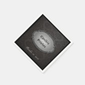 Halloween Black Gothic Namen & Datum Trouwservet Servetten (Hoek)