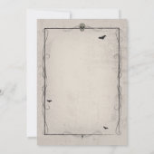 Halloween Black Gothic Skeleton Skull Party Uitnod Kaart (Achterkant)