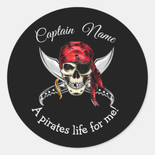 Halloween Black Kapitein Pirate Legend Ronde Sticker
